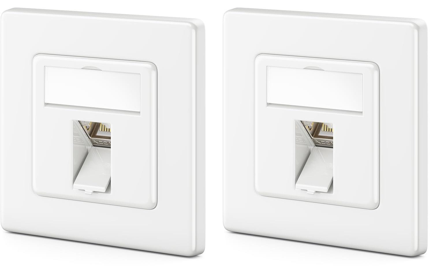 deleyCON CAT7 netwerkstopcontact 1 poort 10 Gigabit inbouw wit 2 stuks Memoryking