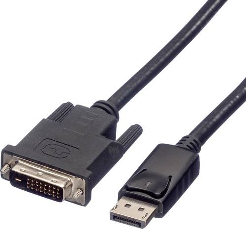 Roline DisplayPort / DVI Adapterkabel DisplayPort Stecker, DVI-D 24+1pol. Stecker 1.50m Schwarz 11.04.5775 Geschirmt