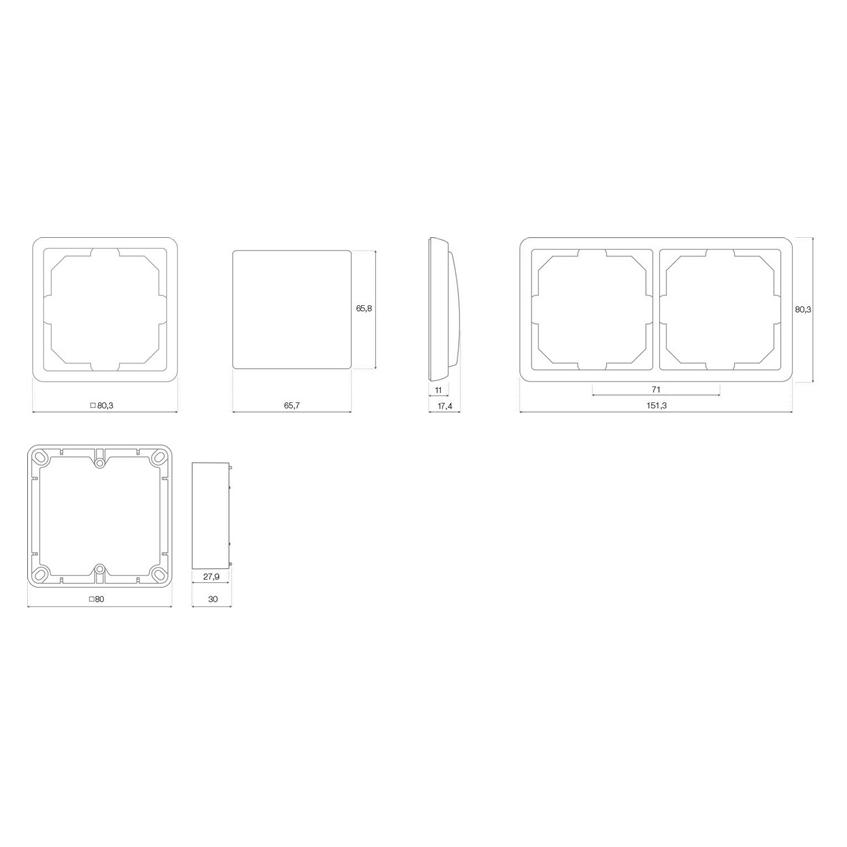 Vila Quadruple frame VILMA ST150, matte black (65006505)