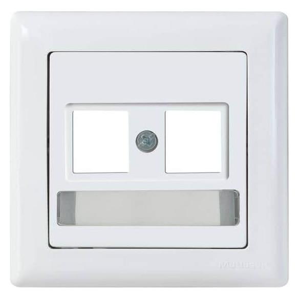 Mutlusan Daria Modul Telefon Datenbuchse Rahmen mit Beschriftung Weiss (31529149)