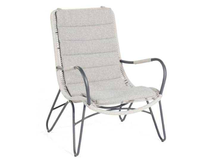 Müsing Charite Lounge-Sessel Kunststoffgeflecht Silbergrau