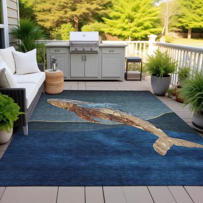 Addison Rugs Machine Washable Indoor/Outdoor Modern Whale Chantille Rug
