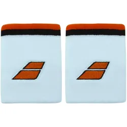 Babolat, Unisex, Schweissband, Terry Jumbo Wristband White/Orange (2x), Orange, Weiss