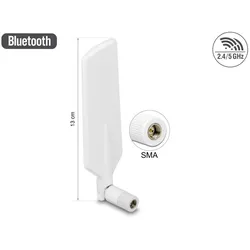DELOCK LTE-Antenne SMA 1,0-4,0dBi drehbar weiß