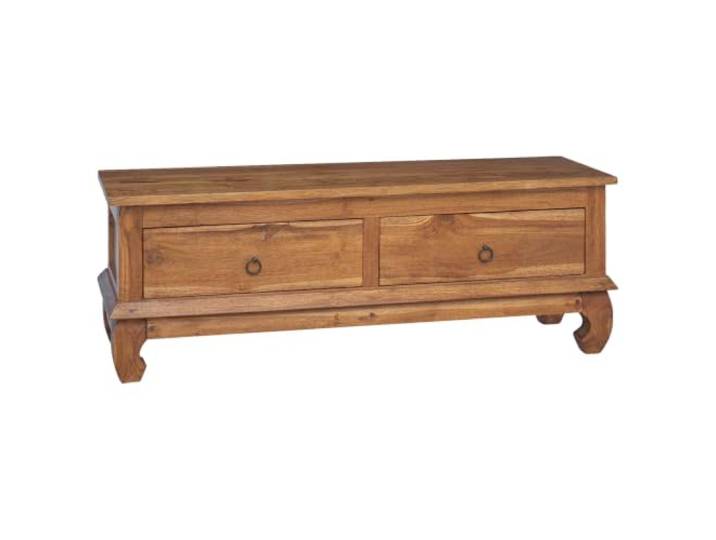 Helloshop26 TV-Möbel Vintage rechteckig 110 x 35 x 40 cm praktisch mit eleganter Aufbewahrung aus Teak natur 02_0059094