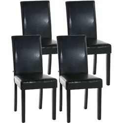 CLP 4er Set Esszimmerstuhl Ina schwarz - Farbe: schwarz, Gestellfarbe: schwarz