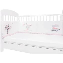 Kikkaboo Babybett Nestchen für Babybett 120 x 60 cm, Bettumrandung 180 x 35 cm pink