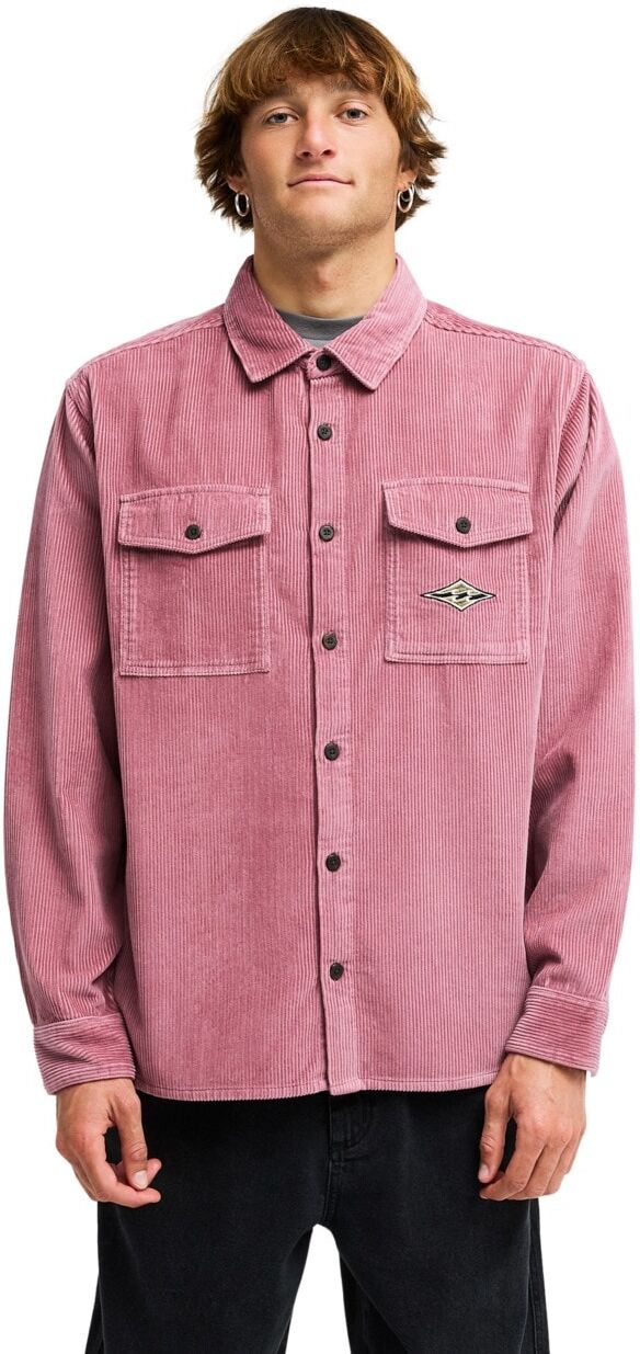 Langarmhemd BILLABONG "Bong Days", Herren, Gr. S, rot dahlia, Obermaterial: 100% Baumwolle., Hemden Langarmhemd