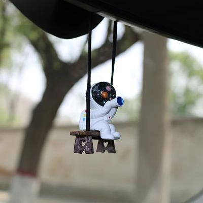 Uplift Treasures Astronaut Car Hanging Pendant Decor red Flag