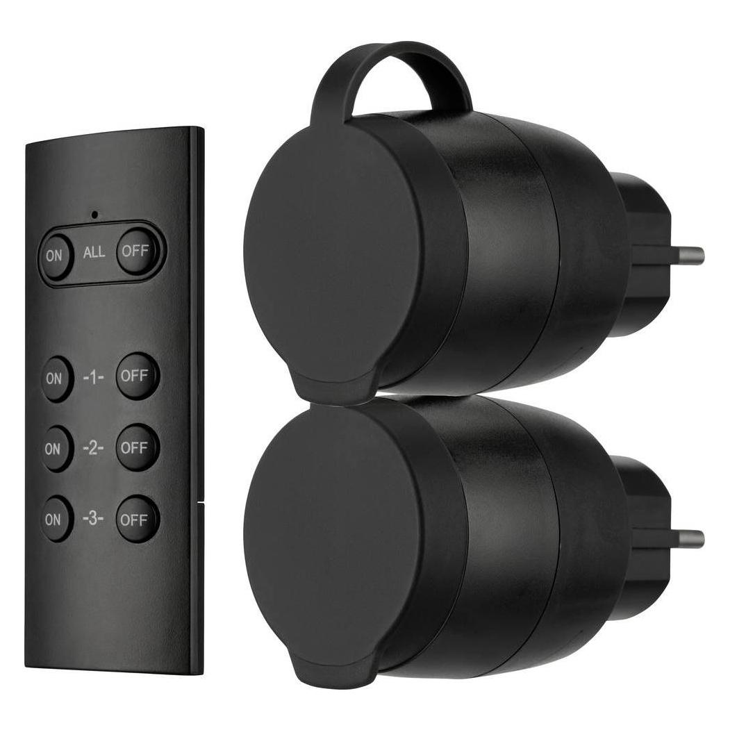 REV Funk-Schalt-Set 2 + 1 Mini Outdoor schwarz (0085600503)