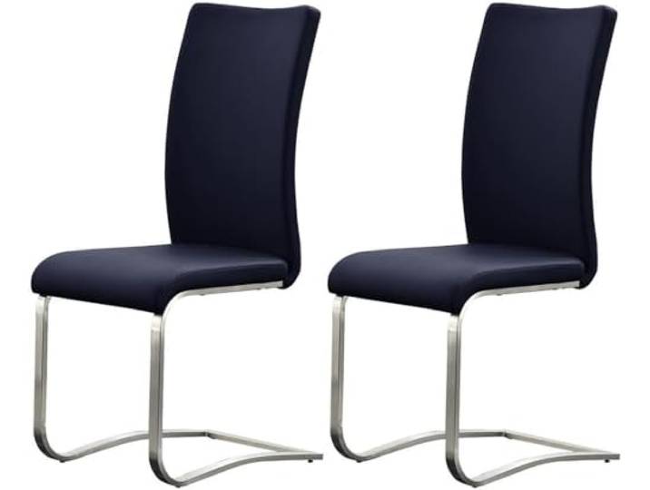 möbelando Esszimmerstuhl >Muvo II< (2er Set) in Nachtblau - 43x103x52 (BxHxT)