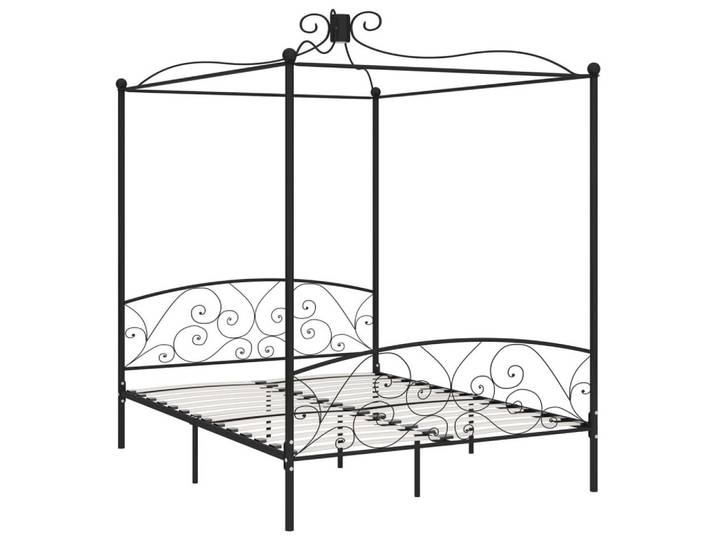 vidaXL Himmelbett 180 x 200 cm Himmelbett-Gestell Schwarz Metall 180x200 cm Bett Bettrah