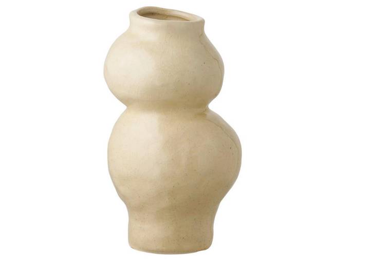 Vase Vase, Beige, Keramik, organisch, 19.5 cm, Dekoration, Vasen, Keramikvasen