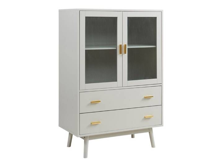 Armoire vitrée Susa 120 x 80 x 40 cm beige
