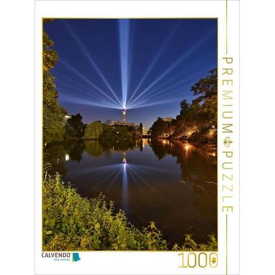 CALVENDO Puzzle Blaue Stunde am Schwanenspiegel zum Grand Départ | 1000 Teile Lege-Größe 64x48cm Foto-Puzzle für glückliche Stunden