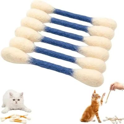 Inspired Finds Giant Catnip Cotton Swab Kicker Toys Set For Interactive Play & Dental Chewing blue
