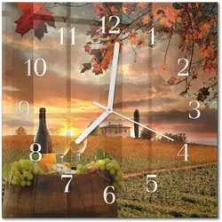 WANDUHR aus Glas 30x30 cm - Wein Natur