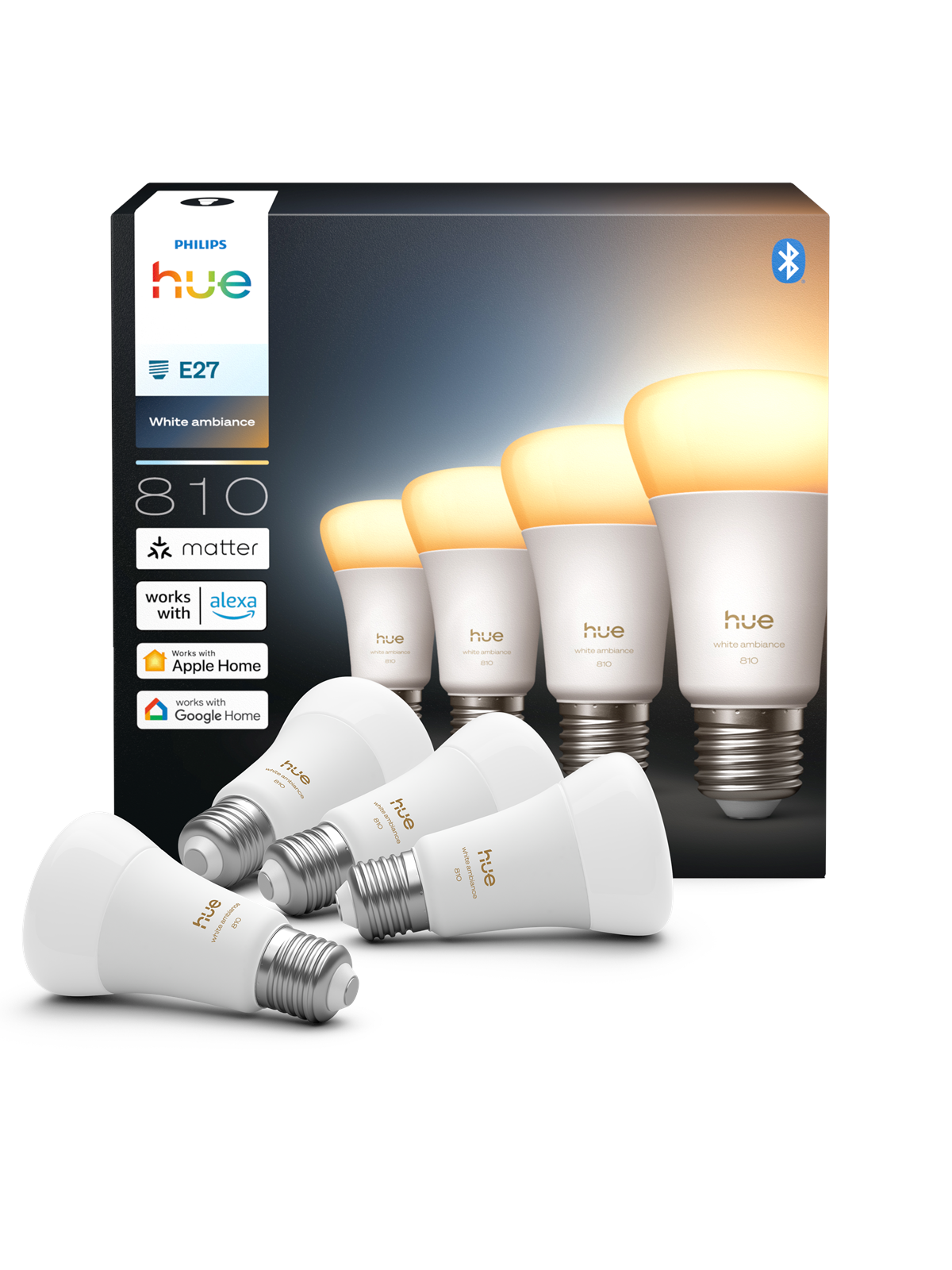 Philips A60 - E27 smart bulb - 810 - 4-pack