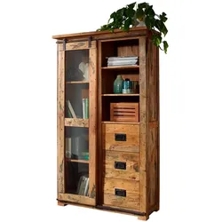 G+K Vitrine Ruston Holz Braun Antik