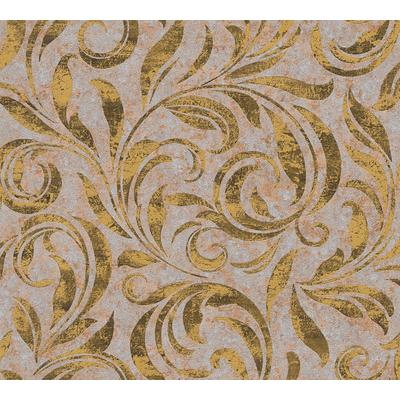 Vliestapete ARCHITECTS PAPER "Nobile", braun (gold, braun, schwarz), B:0,7m L:10,05m, Vinyl, Vlies, Tapeten, Barock Tapete Uni