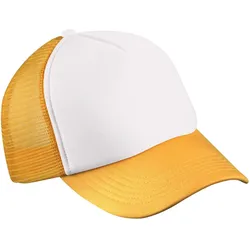 Myrtle Beach Kinder 5-Panel Polyester Mesh Kappe Netz Cap MB071 white/gold yellow one size