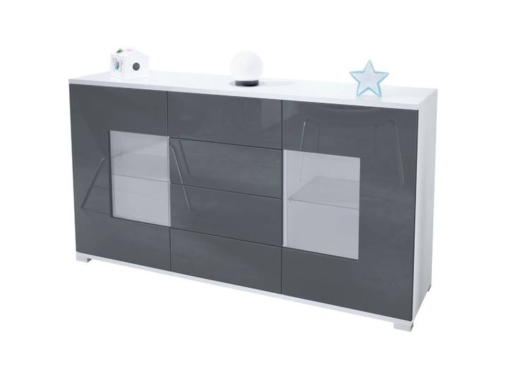 SIDEBOARD Grömitz Grau Hochglanz