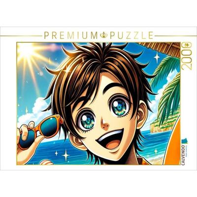 CALVENDO Puzzle Manga Charakter - Sonnengruß | 2000 Teile Lege-Größe 90x67cm Foto-Puzzle für glückliche Stunden