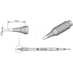 JBC C245903 - Lötspitze C245, Rundform, C245903/Ø 1,0 mm, gerade