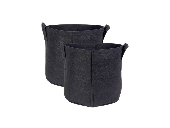 Intirilife Pflanzsack Vliesstoff 25/22 cm (2-tlg. Set), Schwarz, Textil, Gartenzubehör