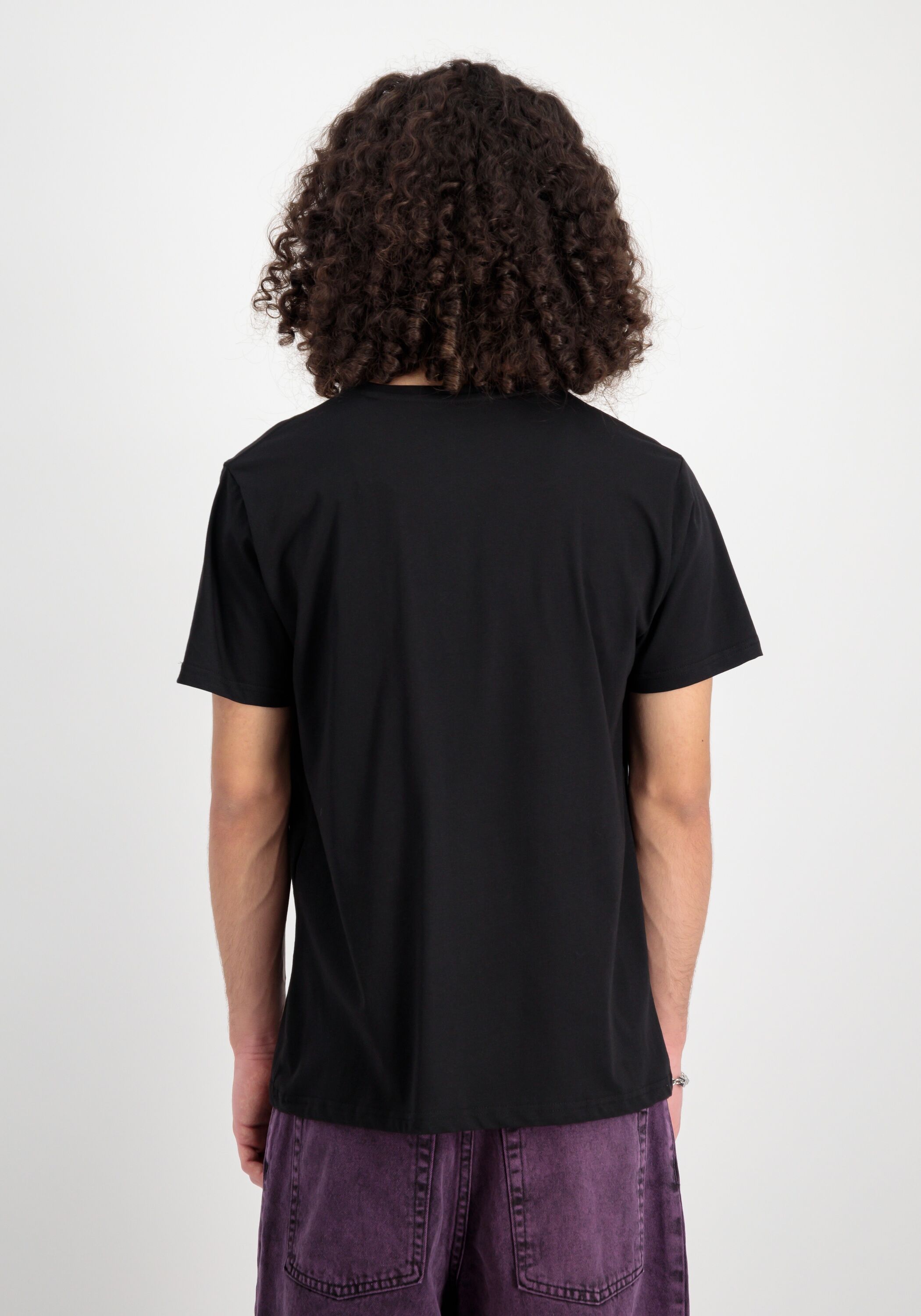 T-Shirt ALPHA INDUSTRIES "Holographic SL T-Shirt", Herren, Gr. XS, schwarz, Obermaterial: 100% Baumwolle, Shirts T-Shirt schwarz XS