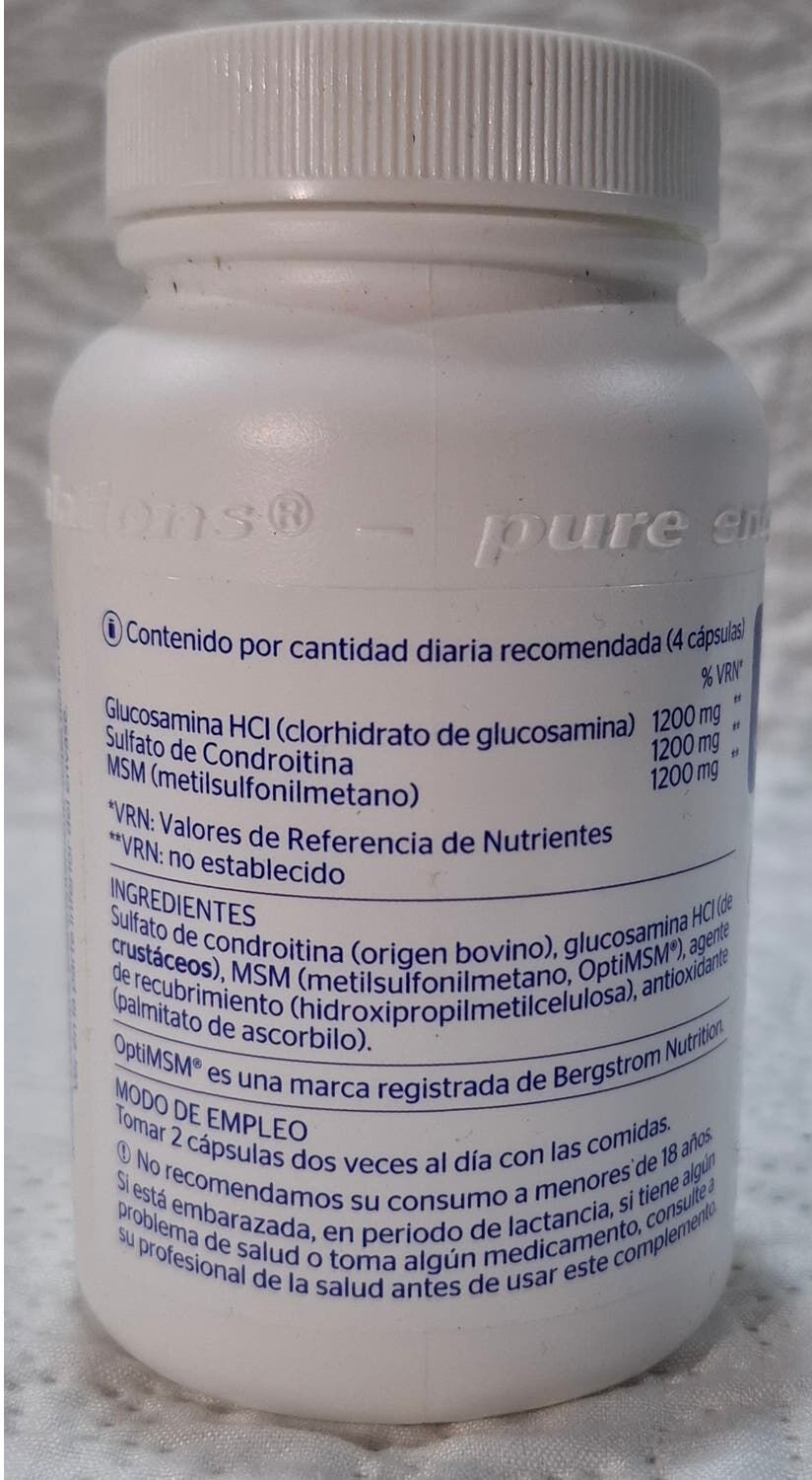 Pure Glucosamina Condroitina + MSM 60 caps