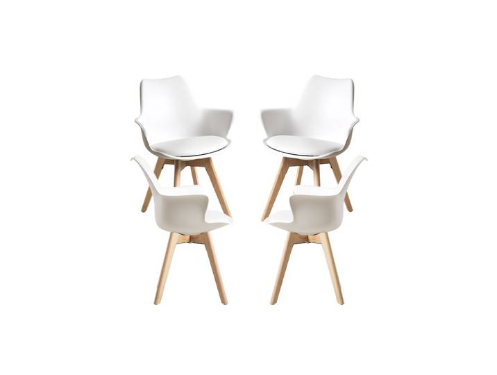 4er Set Synk Sessel - Weiß
