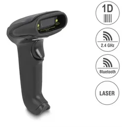 DeLOCK Barcode Scanner 1D Laser für 2.4 GHz, Bluetooth oder USB
