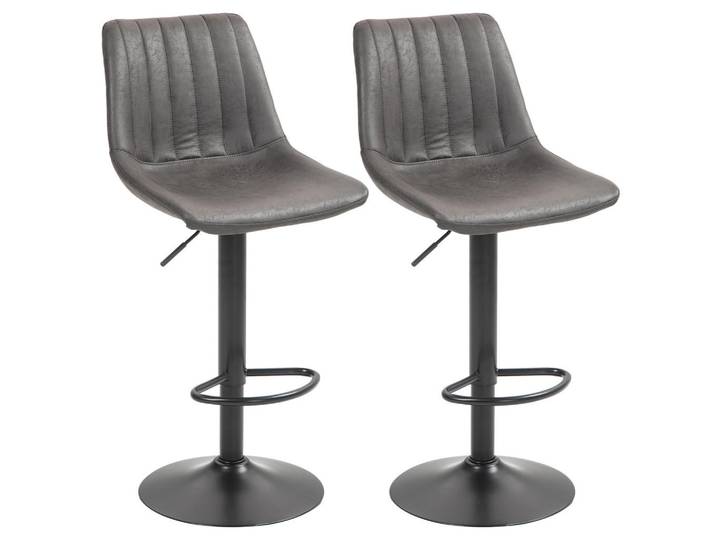 Homcom Barhocker Mikrofasertuch, Metall Dunkelgrau, Füllung: Schaumstoff, 43x110x46.5 cm, Esszimmer, Barmöbel, Barhocker