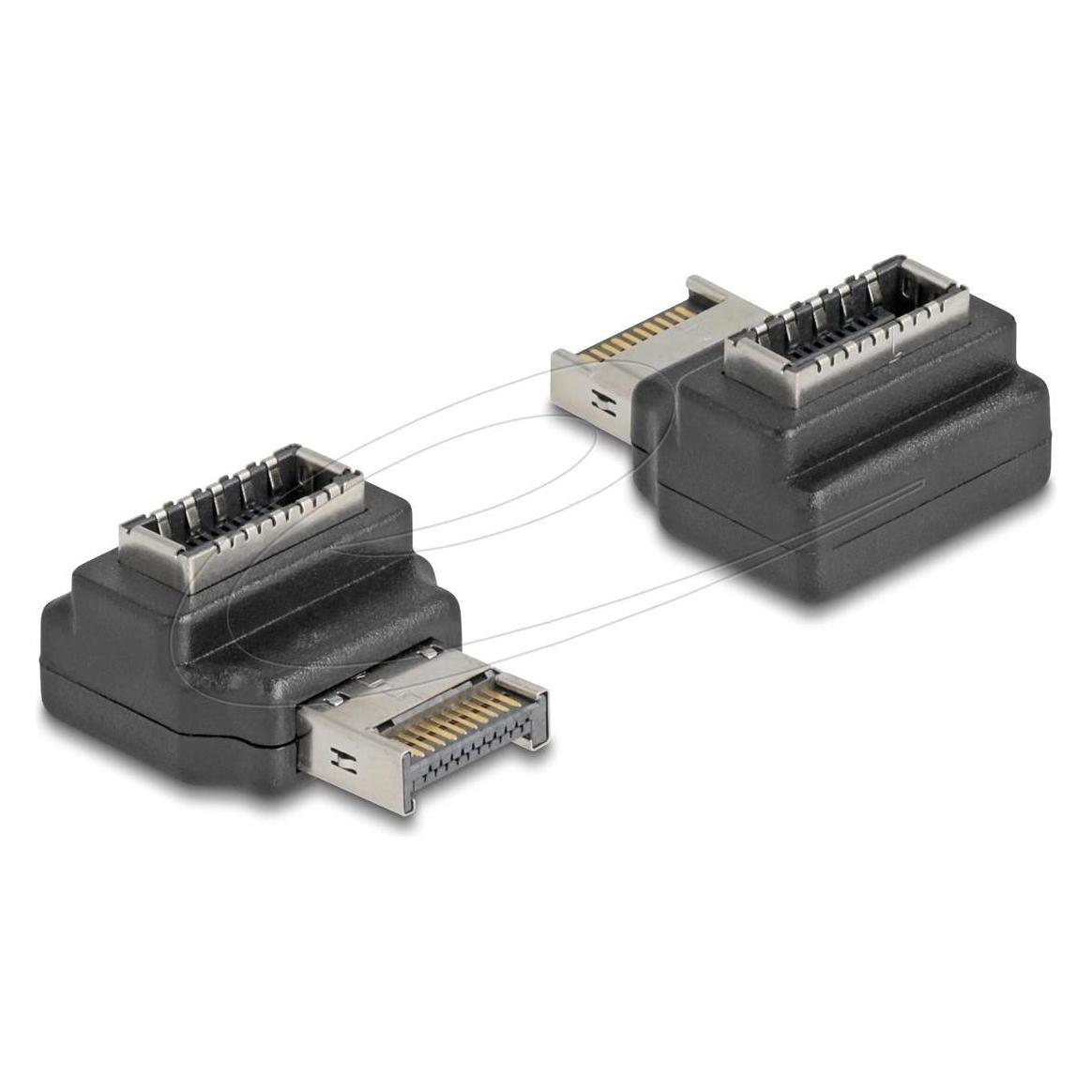 Delock Adapter USB 10 Gbps Typ-E Key A Stecker zu Buchse gewinkelt (67237)