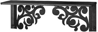 Touch Of Class Metal "Noble Scrolls Wall Shelf 24"" Wide, 24"" Wide, Black"