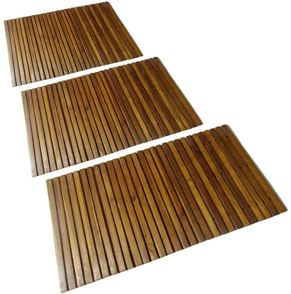 vidaXL Tapis de bain en acacia 3 pcs