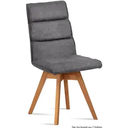 ESSZIMMERSTUHL drehbar (2er-Set) Doris 47x92x60 Eiche geölt/Grau
