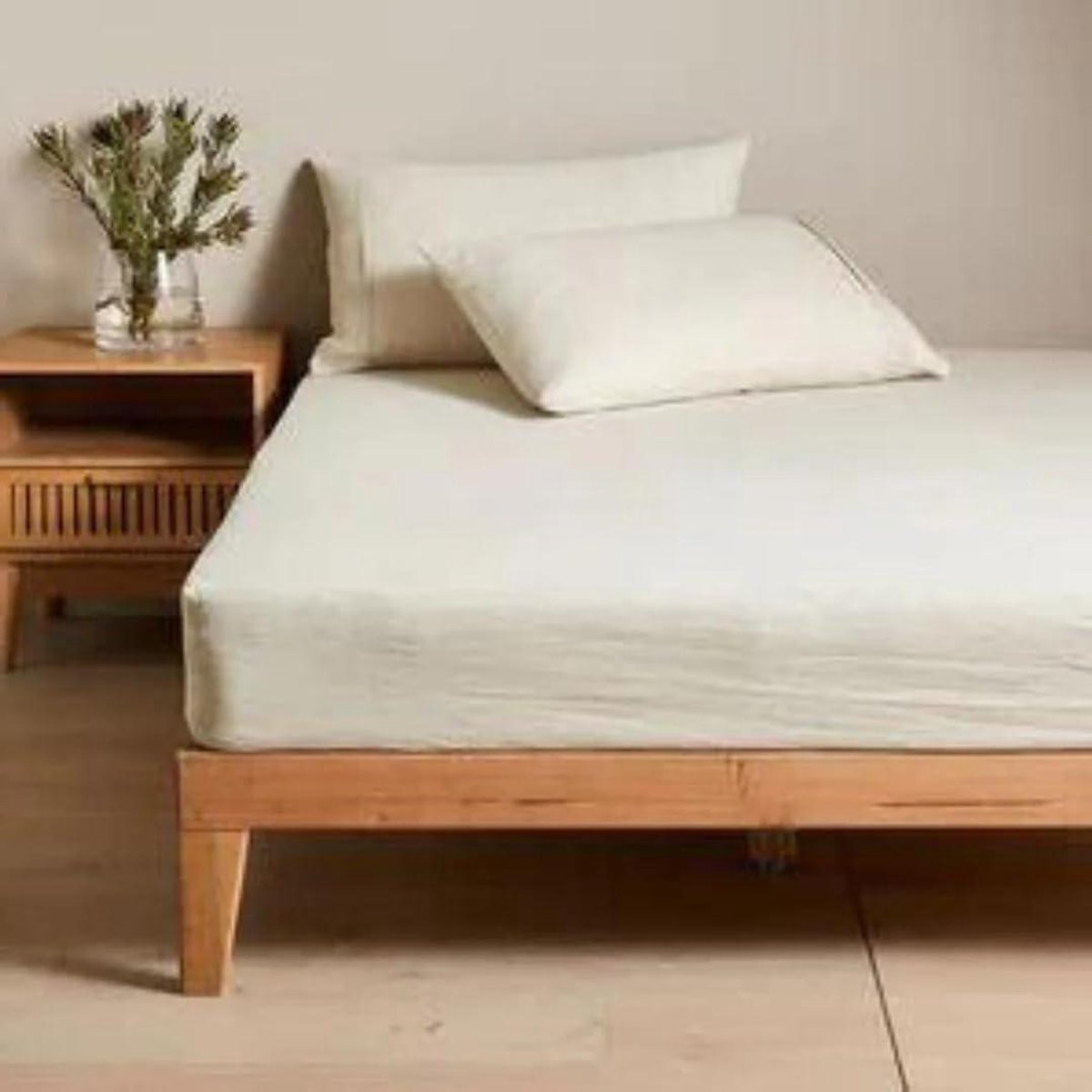 Linnen Beddengoed Set Beige - Ademend en Zacht Beddengoed - 99 x 190 cm
