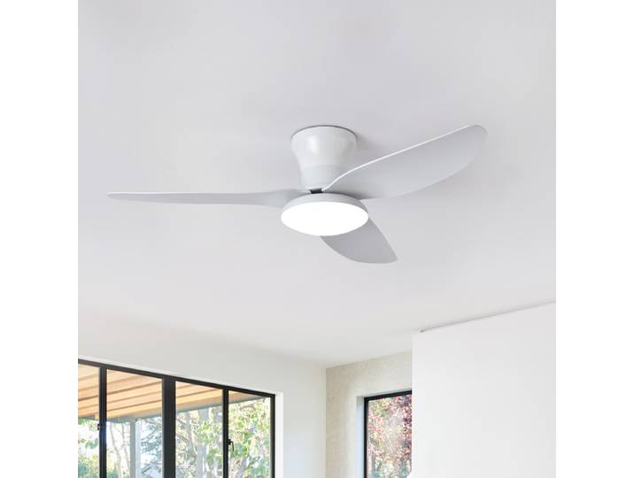 Ventilateurs de plafond LED modernes avec moteur DC, 6 vitesses, minuterie, ventilateurs pour plafond bas, télécommande avec éclairage, chambre à coucher, salle à manger