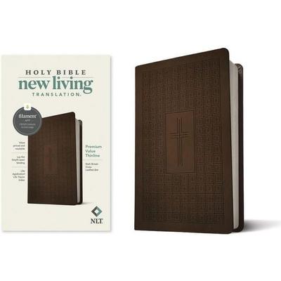 NLT Premium Value Thinline Bible, Filament Enabled (Leatherlike, Dark Brown Cross), Gebundene Ausgabe von New Living Translation, Tyndale House
