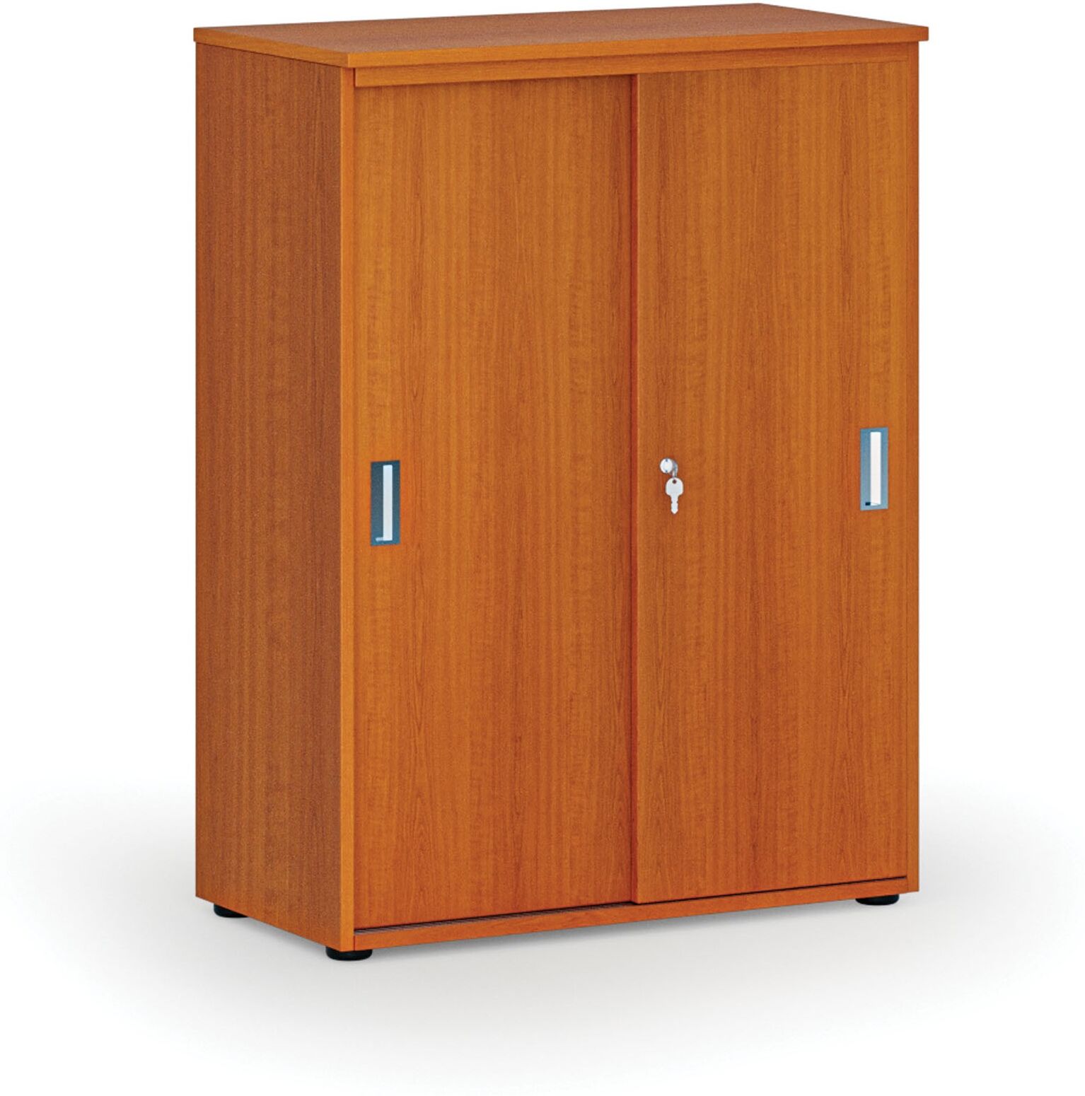 B2B Partner Büroschrank mit Schiebetür PRIMO WOOD, 800 x 420 x 1087 mm, Kirsche