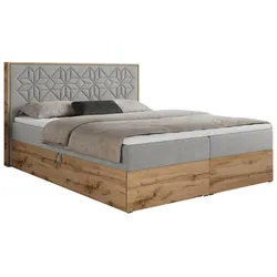 BOXBETT NESSI - 160/200 Hellgrau Struktur - H3