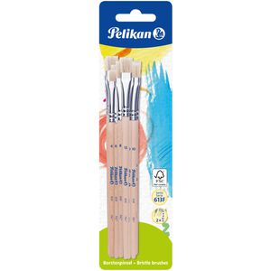 Pelikan Pinsel 720409, Sorte 613F, Borstenpinsel, Größe 4, 6, 8, 10 & 12, 10 Stück