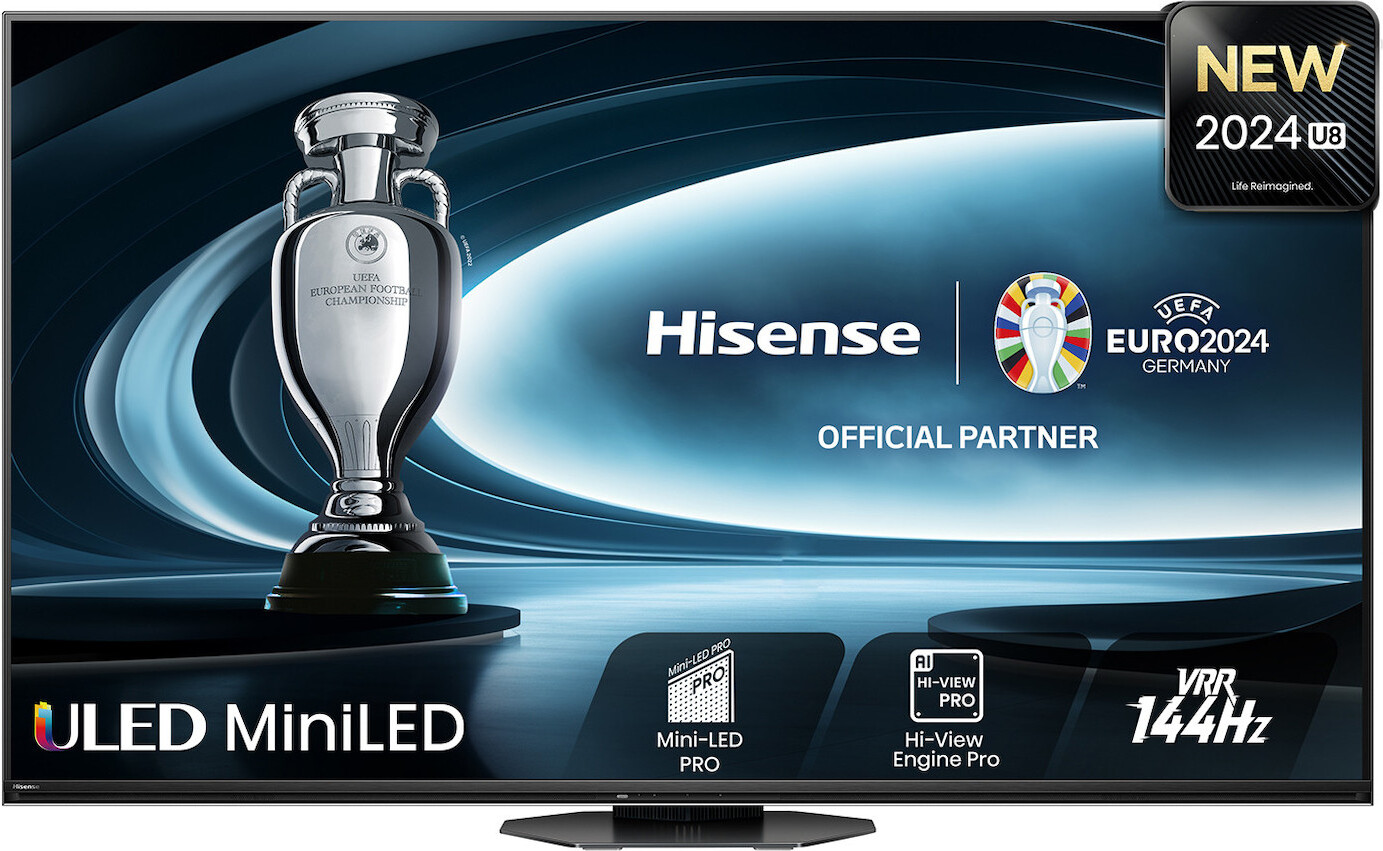 Hisense 65U8NQ 65 Zoll 4K UHD Mini LED ULED Smart TV, 165,1 cm (65"), 3840 x 2160 Pixel, Mini LED PRO, Smart-TV, WLAN, Grau