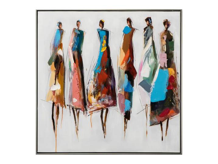 Bild mit Rahmen Arte-Frame, Alldecor, rot/blau/hellgrau