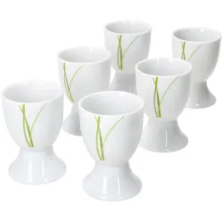6er Set Bali Eierbecher 6 Personen grüne Grashalme - 6 x Eierbecher