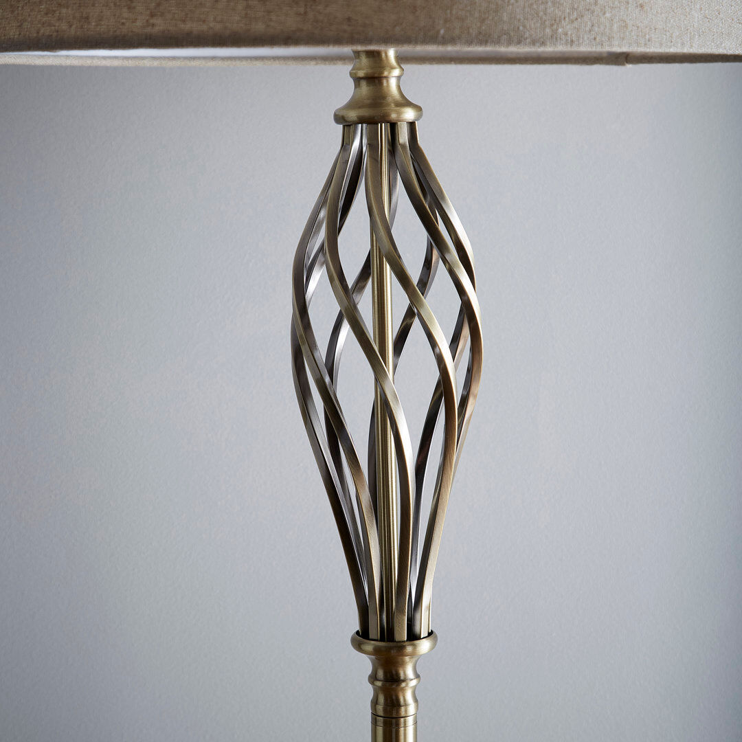 Alpen Home Eagleton 166 H cm Traditional Floor Lamp Antique Brass 166cm H X 38cm D