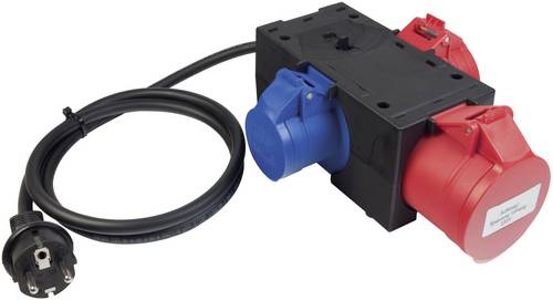 Benning 044147 Messadapter Schutzkontakt-Stecker - CEE-Cara-Kupplung, CEE-Kupplung Rot, Blau