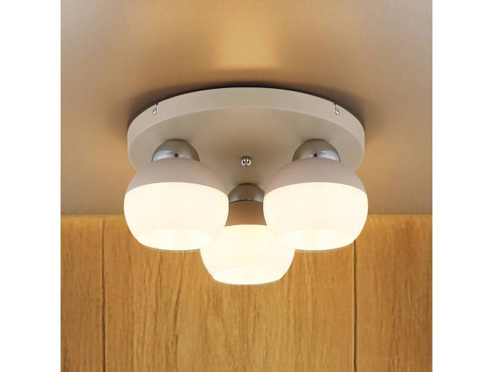 Globo Deckenlampe Ragusa, dimmbar, weiß / opal, für Wohn- / Esszimmer, Metall, Deckenlampe